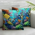 thumbnail image 3 of FUMJ Beautiful Lovely Fishes Pillowcases Watercolor Marine Life Colorful Coral Painting Pillow Case Decorative Throw Pillow Cover for Home Sofa Office, 3 of 5