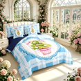 thumbnail image 2 of Manfei Classic Plaid 7pcs Queen Bedding,Festive Christmas Bedding Comforter Set Queen,Blue White Green,Navy Blue Reversible, 2 of 7