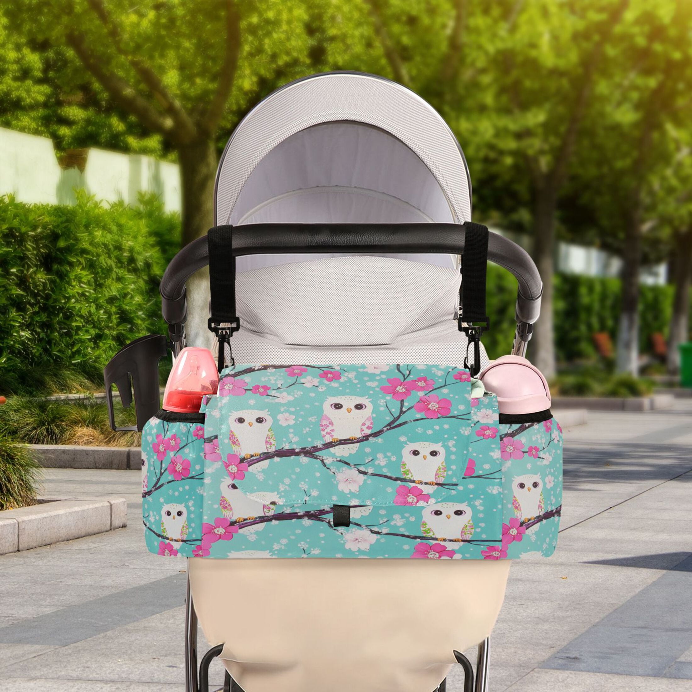 DIXRUYEE Stroller Organizer Charming Owl Trio Printed