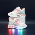 thumbnail image 2 of Splozh Kid Tennis Shoes Light Up Boys Girls Sneakers Toddler Shoes Girls Boys Sneakers Light Up Print Unisex Kids Sport Shoes Toddler/Little Kids/Big Kids Pink,US 6, 2 of 9