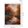 thumbnail image 2 of Diamond Art Kits for Adults, Autumn Cottage Swans Sunset River 5D Diamond Painting Kits for Adults Beginners, DIY Full Drill Diamond Painting, Gem Art and Crafts 12x16, 2 of 7