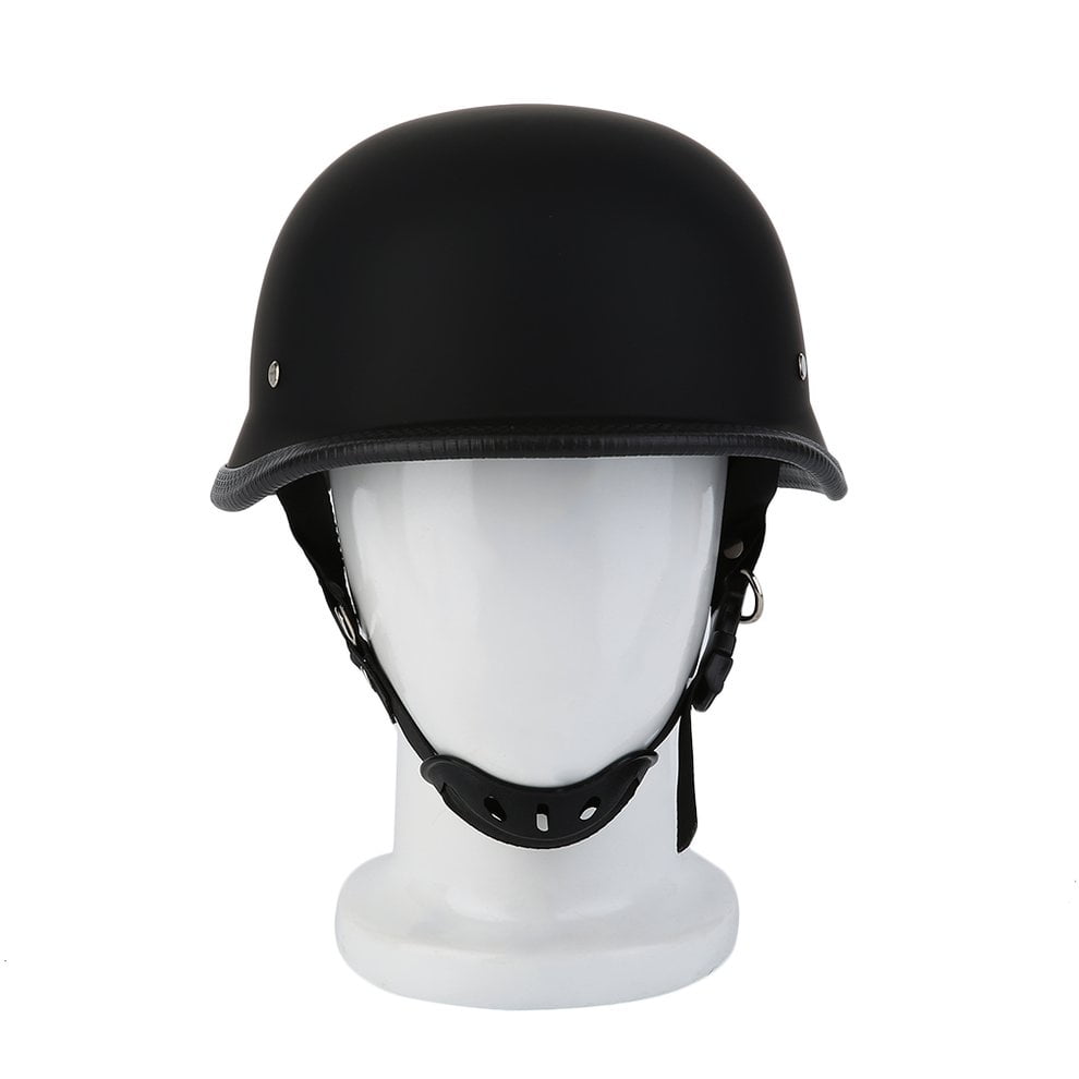 Matte Black German Style Vintage Motorcycle Helmet Half Face German