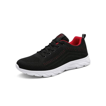 

Zodanni Men Running Shoe Mesh Walking Fitness Workout Sneakers Jogging Trainers Gym Comfort Lace Up Casual Sneaker Black Red 6