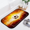 thumbnail image 4 of Floor Door Mats Bath Rugs Burning Soccer Ball Bathroom Carpet Non-Slip Absorbent for Entryway Indoor 23.6x15.7in Carpet Runner, 4 of 7