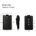 thumbnail image 2 of Leather Cell Phone Belt Pouch, Men's Smartphone Belt Bag, Vertical Leather Belt Clip Pouch Cell Phone Case Fanny Pack with Adjustable Belt Loop Wallet, 2 of 5
