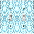 thumbnail image 1 of Metal Light Switch Plate Cover Japanese Sea Wave Pattern Teal Wallpaper WAL017, 1 of 13