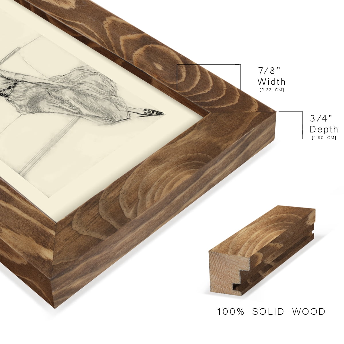 Feather Hat I -Framed Print w/glass-Walnut