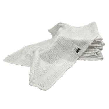 12 Inch x 12 Inch White Cotton Value Washcloths - Reusable Lt Weight Thin Cloth Rags - Bath/Exfoliating/Kitchen/Garage - 1/2 Lb per Dozen - Set of 12