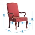 thumbnail image 3 of Comfort Pointe Derby Red Jacquard Fabric Gooseneck Solid Wood Arm Chair, 3 of 3
