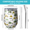 thumbnail image 5 of 12oz Stemless Wine Tumblers Cartoon Tractors Hats White Pattern Vacuum Insulated Stainless Steel Travel Tumbler Cups Mug with Lid and Straw for Champaign,Cocktail,Beer with Cleaning Brush, 5 of 5