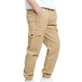 thumbnail image 4 of Kiijoy Big Boys Cargo Pants Stretch Elastic Waist Twill Pants Joggers, Sizes 10-11, 4 of 6