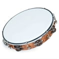 thumbnail image 4 of HLONK Tambourin à Main Double Rangée de 10 Pouces avec Jingles en Acier Inoxydable Inclut Outil de Réglage Tambour Joué à la Main pour Performance, 4 of 6