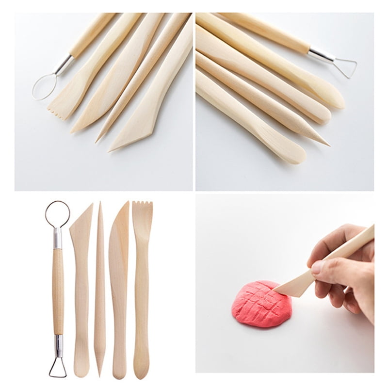 37pcs Pottery Clay Sculpting Tools Double Sided Carving Tool Kit Brush Carrying for Case Apron for Beginner Chipping Sculpting Smoothing