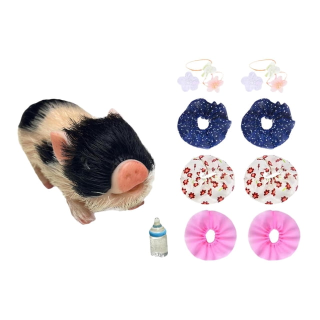 Mini cerdito reborn de juguete, mini cerdito de silicona para adorno de fiesta, regalos de cerdito D