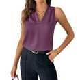 thumbnail image 2 of Ktyne Purple Shell Top Women Under Blazer Professional Sleeveless Blouses for Under Blazer V-Neck Vest Summer Trendy Work Tops Purple S, 2 of 7