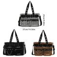 thumbnail image 3 of FENOHREFE Women Canvas Shoulder Bag Fashion Rivets Handbag Large Capacity Crossbody Bag Shopping Bag Stylish Messenger Bag, 3 of 8