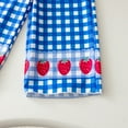 thumbnail image 6 of MEZZALL Toddler Girls Fly Sleeve Strawberry Prints Tops Plaid Pants Outfits Dailywear Breathable / 3-4 Years, 6 of 6