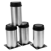 Set of 4 Stainless Steel Furniture Legs 4 Inch, Adjustable Round Cabinet Legs