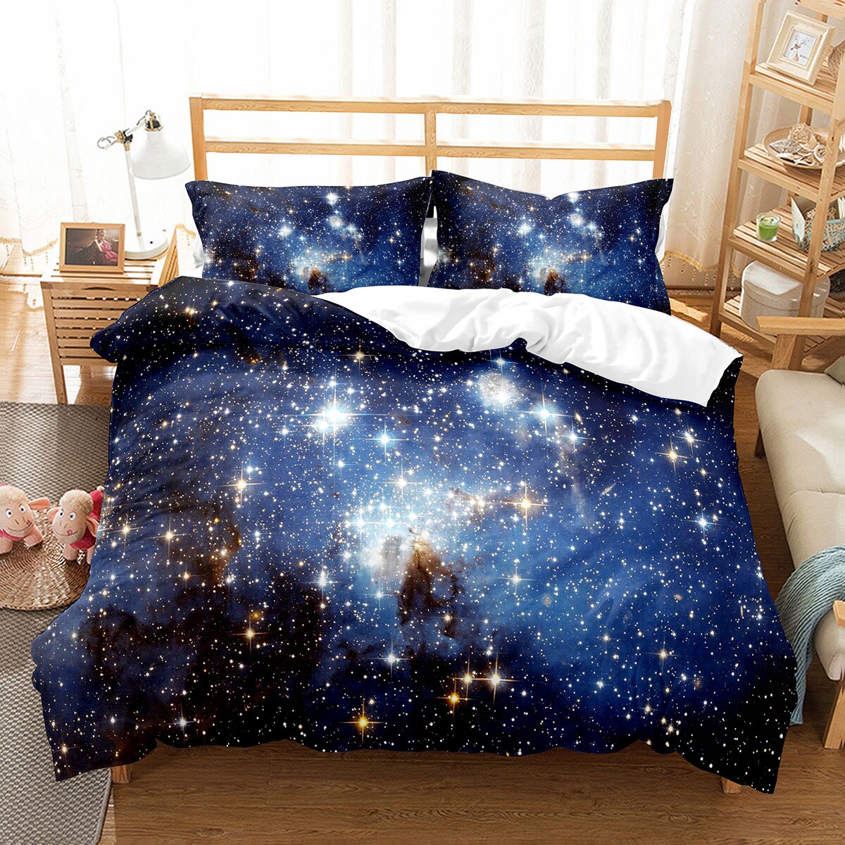 Galaxy Duvet Cover Set Starry Sky Comforter Cover Universer Outer Space