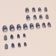 thumbnail image 2 of Fofosbeauty 24pcs Press on Nails, Artificial Acrylic Nails for Salon Quality in Seconds,Almond French Haze Dark Blue Smudge Pattern, 2 of 8