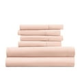 thumbnail image 6 of Twin, Blush Solid Microfiber 6 Piece Bed Sheet Set, by Noble Linens, 6 of 11