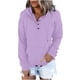 thumbnail image 2 of ICHUANYI Clearance Women's Oversized Sweatshirts Long Sleeve Button Fashion Trendy Sweatshirt Jackets Hooded Cute Comfy Clothes(Purple, XXL) ICHUANYI WER2023081513560, 2 of 8