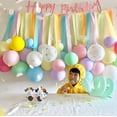 thumbnail image 2 of Rollo de papel de flores con borlas de colores, pared de globos, diseño de fiesta de cumpleaños para niños, pared de fondo de fotografía, 2 of 2