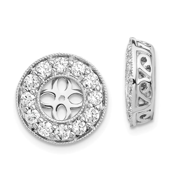14K White Gold Earring Jackets & Enhancers Women'S Diamond, Lab Grown Round