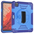 thumbnail image 2 of Heavy Duty Case for iPad Pro 11 2024, Upgraded Military Grade Shockproof Protector iPad Pro 11 2024 Cover With Pencil Holder+ Handle+ Shoulder Strap+ Contractible Kickstand,Blue, 2 of 9