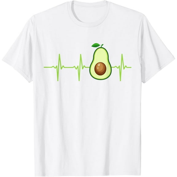 Avocado Heartbeat T-Shirt Avocado Shirt Gift Vegan Men Women T-ShirtMen's and women's pure cotton short-sleeved shirts