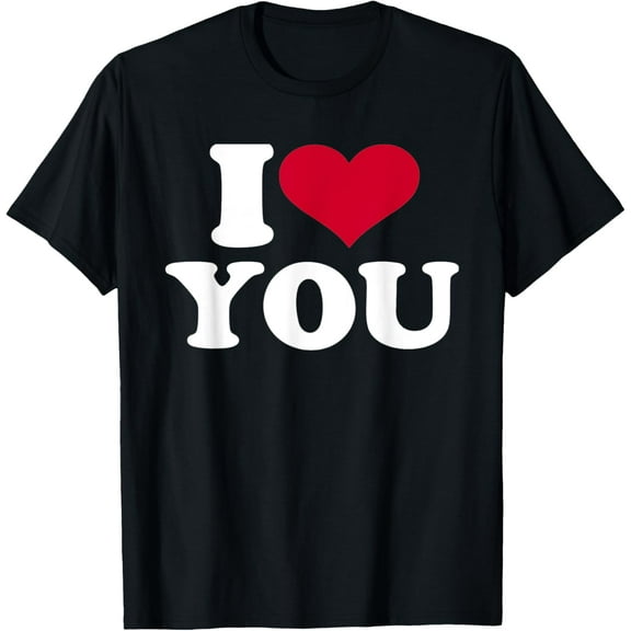 I love you T-ShirtMen and women, Black T-shirt, size: Extra large