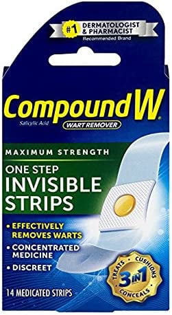 Compound W Wart Remover, One Step Invisible Strips, 14 ct