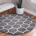 thumbnail image 1 of Unique Loom 3151636 6 x 6 ft. Rounded Trellis Frieze Round Rug, Dark Gray, 1 of 5