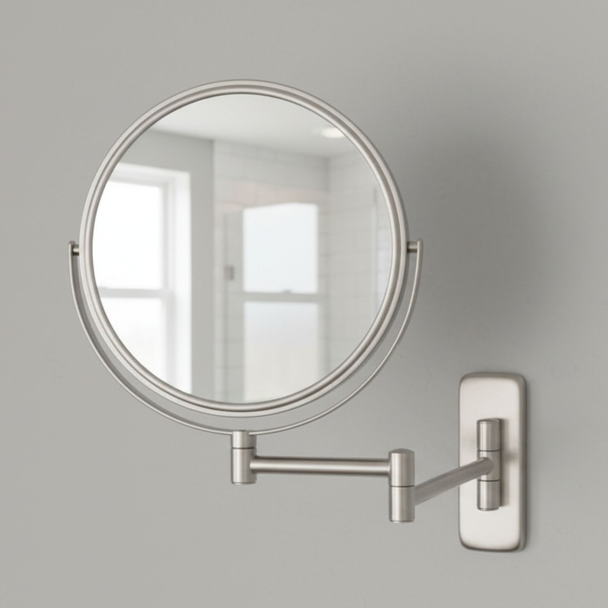 Jerdon 5X Magnifying Wall Mount Mirror, 8-Inch, Nickel photo 7
