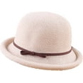 thumbnail image 6 of CoCopeaunts Cotton Linen Knitted Breathable Bowler Hat Literary Rolled Edge Small Knot Women Bucket Hat Outdoor Leisure Hundred, 6 of 8
