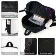 thumbnail image 4 of Purple Moon And Stars Galaxy Print Backpack 17in Laptop traveling Bag Bags, 4 of 5