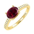 thumbnail image 2 of Gold Over Sterling Silver with Ruby and White Topaz Solitaire Ring, 2 of 3