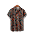 thumbnail image 6 of Mens Casual Short Sleeve Shirts Slim Fit Paisley T Shirts Floral Print Shirt, 6 of 12