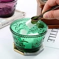 thumbnail image 4 of HAHDAXIA Phalaenopsis Embossed Glass Candy Jar, Stained Glass Food Jar with Lid, 4 of 7