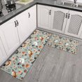 thumbnail image 2 of Light Blue Chicken Floral Pattern Kitchen Rugs Sets Of 2,Anti Fatigue Kitchen Mat Rugs Non Slip Washable,Decorative Kitchen Floor Mats for Kitchen,Sink,Laundry,17"x30"+17"x47", 2 of 7