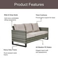 thumbnail image 5 of PARKWELL 4 Pieces Outdoor Sofa Furniture Sets with 30" Fire Pit Table and Swivel Glider for Patio Garden Poolside Deck,Gray Wicker and Beige Cushions, 5 of 8