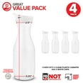 thumbnail image 3 of Plastic Juice Carafe with Lids (Set of 4) 32 oz Carafes for Mimosa Bar, Drink Pitcher with Lid, Water Bottle, Milk Container, Clear Beverage Containers for Fridge, Pantry Storage, Round Pitchers, 3 of 7