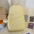 thumbnail image 3 of Bow Print Large Capacity Backpack, Multi-Pocket Zipper Closure School Bag with Pendant for Travel Work Shopping (Yellow), 3 of 10