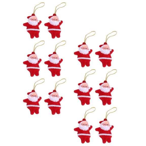 MEIBUTYUP 24-Piece Mini Christmas Tree Ornaments Set Red Plastic Holiday Decorations for Home and Office
