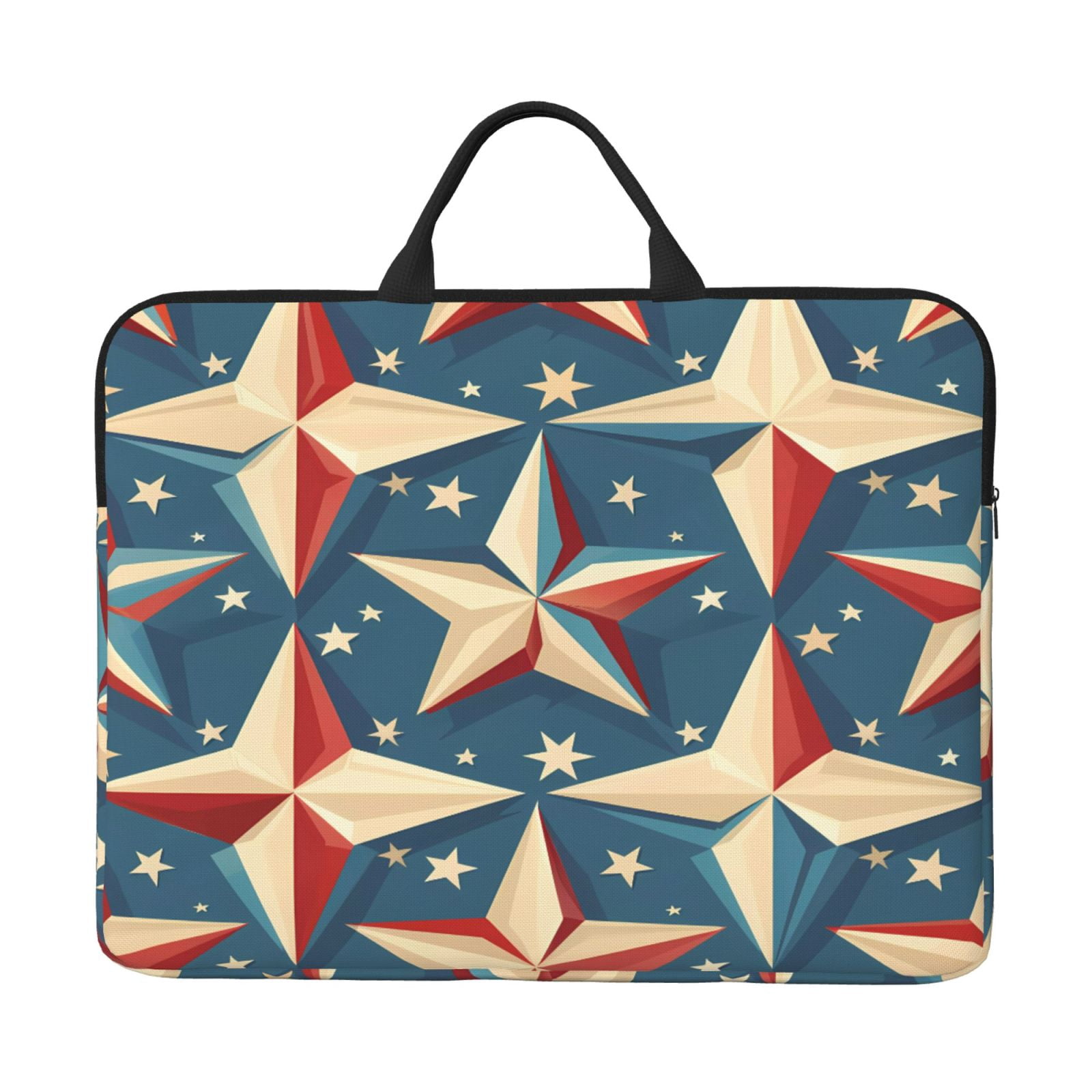 Laptop Sleeve Bag For Women Men 14inch Waterproof Durable Protective Computer Carrying Cover Handle Laptop Case Bag Independence Day Theme Elements Star (7)