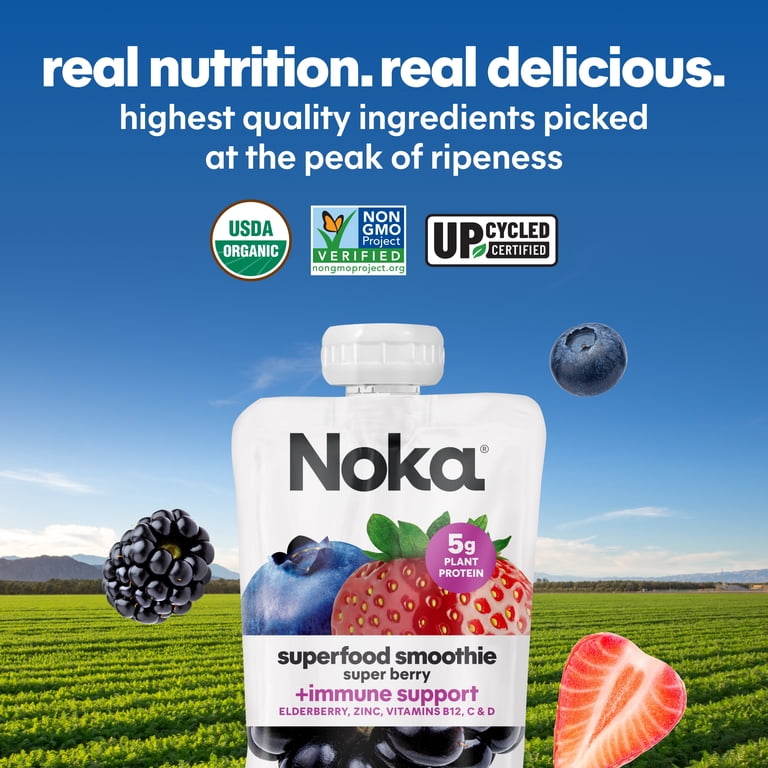 Noka Organic Super Berry with Plant Protein 4.22 oz 4 Pack Fruit