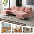 thumbnail image 6 of Villeston 110.63'' Sectional Sofa with Movable Ottoman,Reversible Couch for Living Room,4-Seat,Pink, 6 of 7