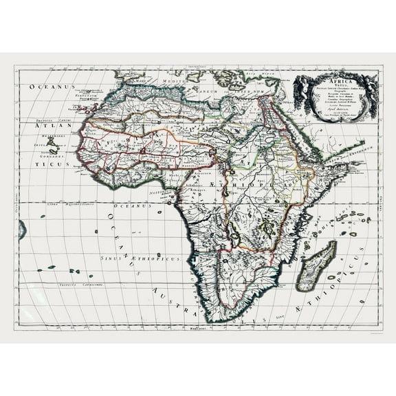 Historic Map - Africa - Sanson 1641 - Vintage Wall Art