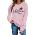 thumbnail image 4 of Women's Christmas Rhinestone Graphic Sweatshirt Crew Neck Long Sleeve Casual Pullover Top, 4 of 5