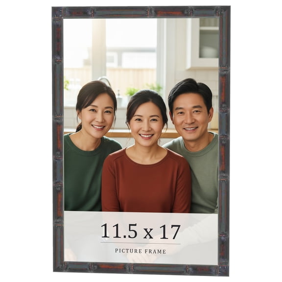 11.5x17 Frame Brown Bamboo with Dark Coffee/Walnut Finish | Solid Wood Picture Frame Width 0.75
